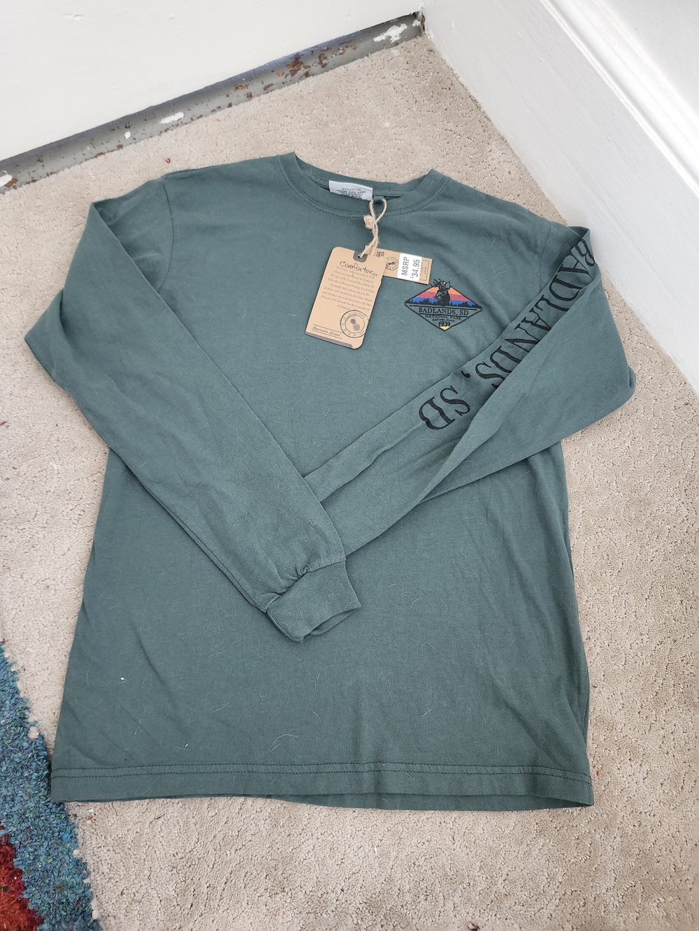 Men's Long Sleeve Crew - Forest Green